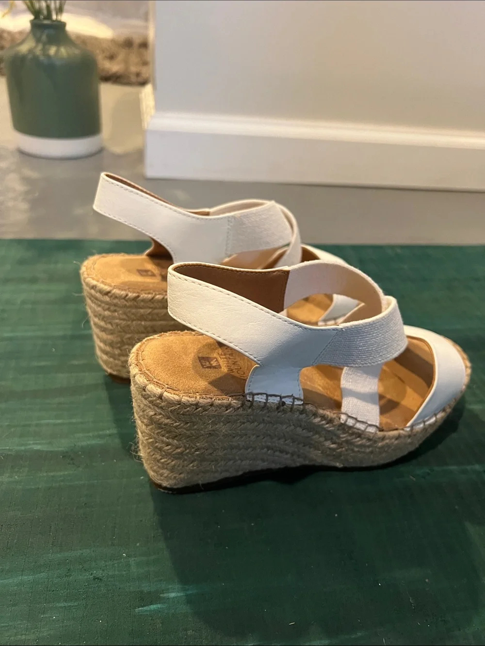 White Mountain White Slingback Espadrille Sandals